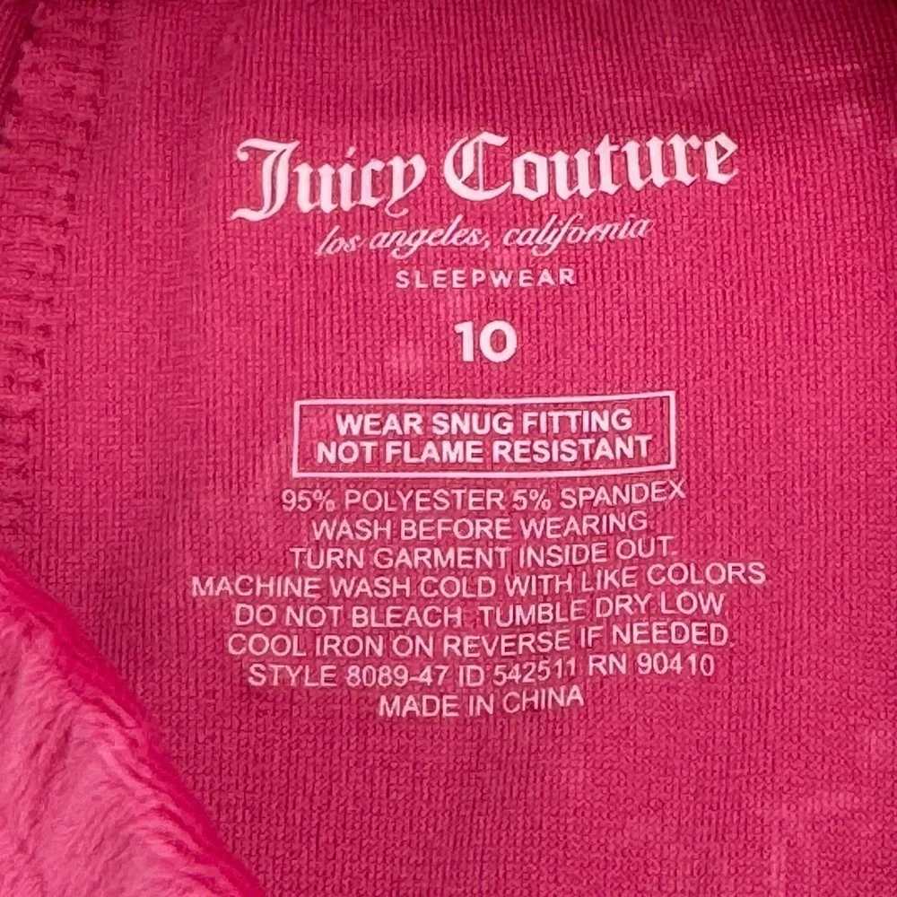 Juicy Couture Girls Hot Pink Velour Logo Leggings Youth Sz 10 Comfort Sleepwear